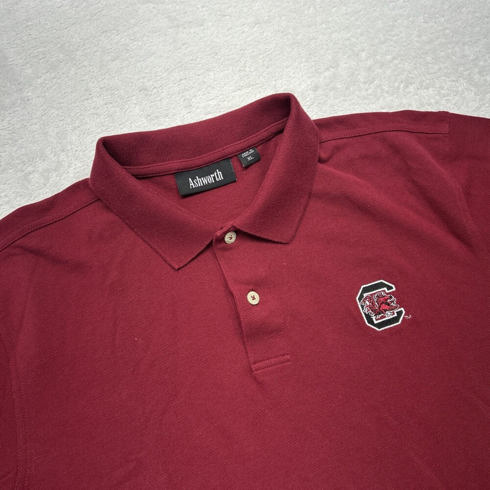 South Carolina Gamecocks Ashworth Polo Shirt Mens XL Red Short Sleeve